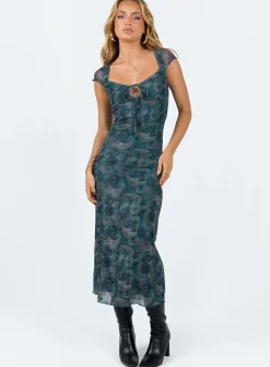 Princess Polly Motel Lunama Dress Tonalpaisley   Blue Sale