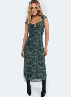 Princess Polly Motel Lunama Dress Tonalpaisley Blue Sale