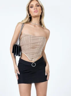 Princess Polly Motel Manchi Skirt Black Clearance