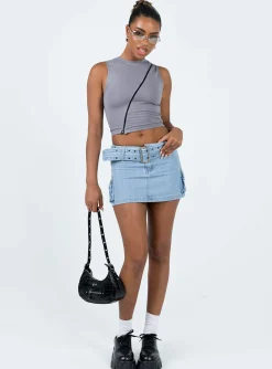 Princess Polly Motel Mozi Top Grey Discount