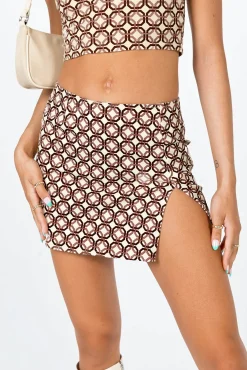 Princess Polly Motel Pelma Mini Skirt Chain Tangle Beige Best