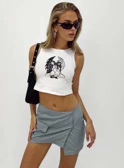 Princess Polly Motel Rhory Skirt Light  Grey Sale