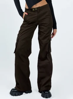 Princess Polly Motel Saul Trouser Dark  Brown Cheap