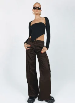 Princess Polly Motel Saul Trouser Dark  Brown Cheap
