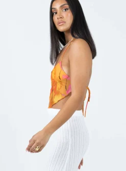 Princess Polly Motel Shaman Top  Orange Discount
