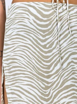 Princess Polly Motel Shenka Mini Skirt Tonal Zebra Beige Best Sale