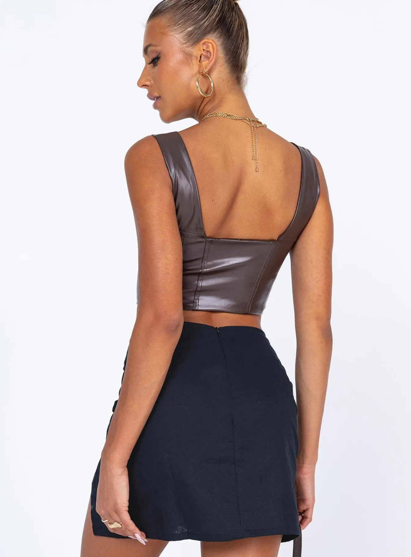 Princess Polly Motel Sheny Mini Skirt Black Cheap