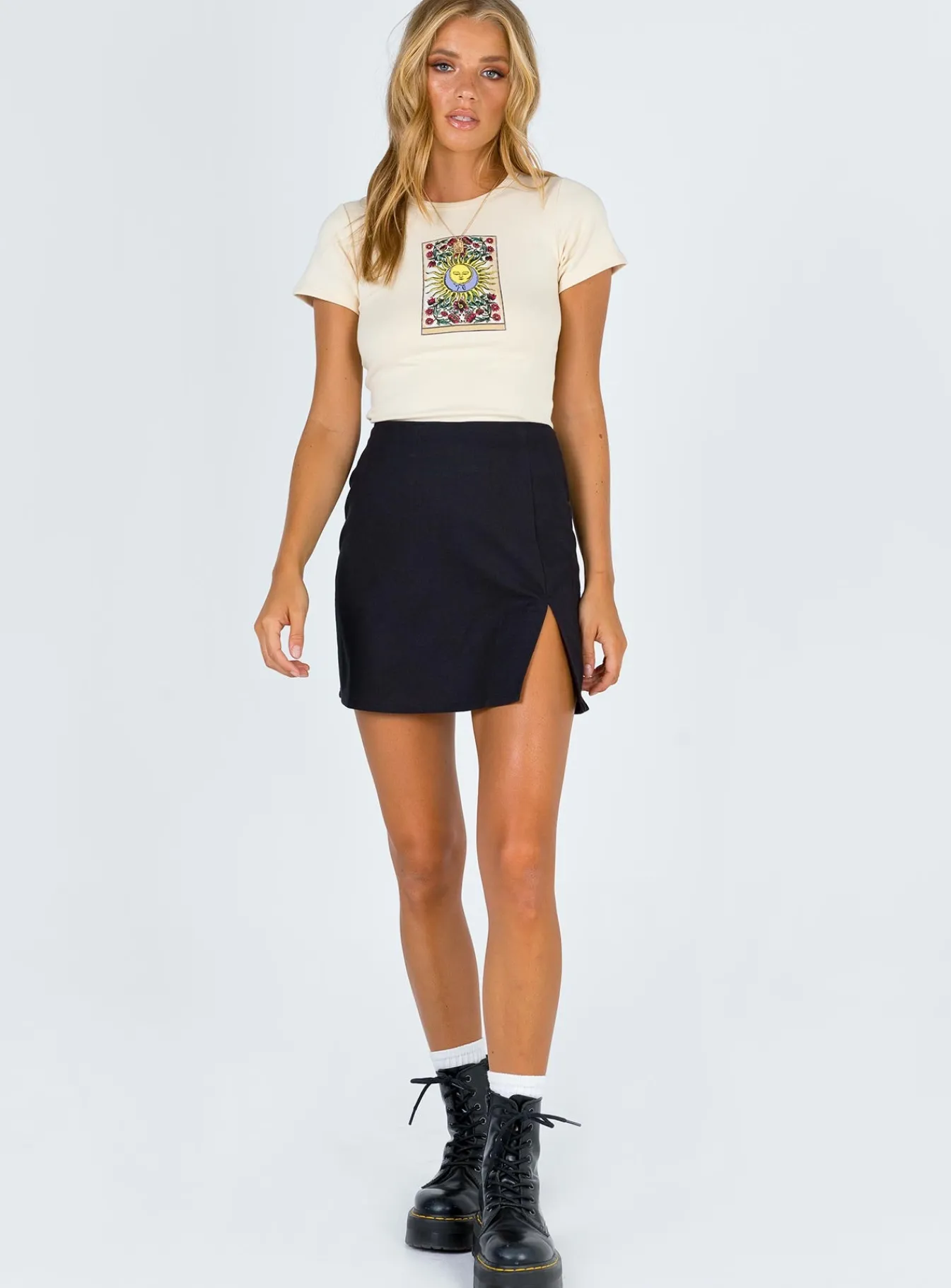 Princess Polly Motel Sheny Mini Skirt Black Cheap
