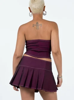 Princess Polly Motel Zabini Skirt  Burgundy Shop
