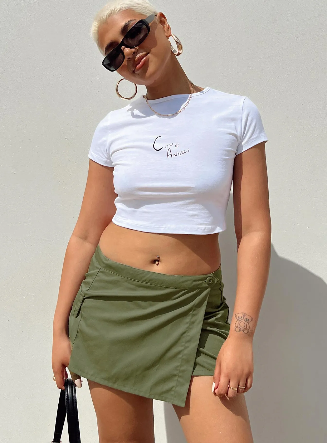 Princess Polly Motel Zephyr Skirt Olive Outlet