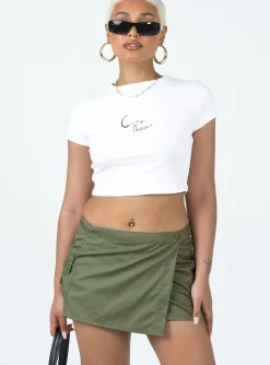 Princess Polly Motel Zephyr Skirt Olive Outlet