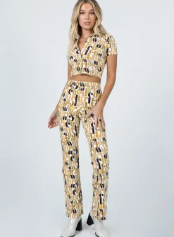 Princess Polly Motel Zoven Trouser Cowgirl Brown Cheap