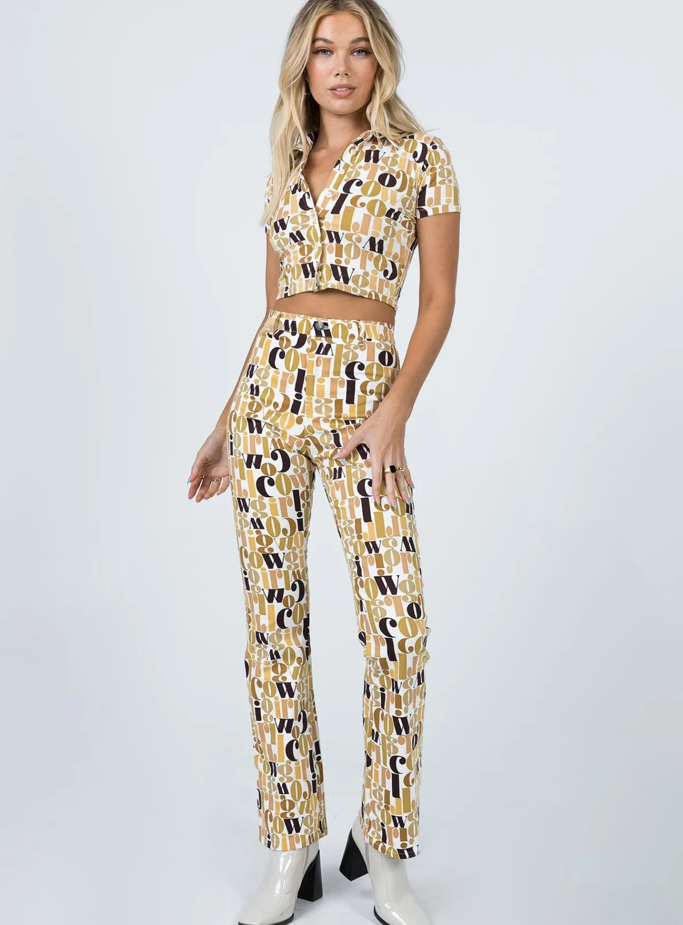 Princess Polly Motel Zoven Trouser Cowgirl Brown Cheap