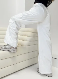 Princess Polly Moxam Low Rise Utility Cargo Pants White Best