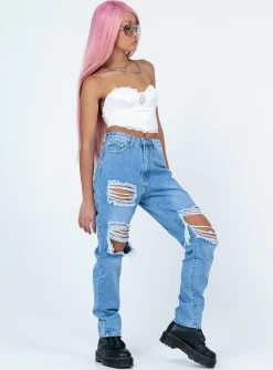 Princess Polly Moxie Straight Legjeans Denim Hot