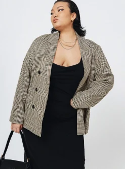 Princess Polly Mrs Nancy Blazercurve   Beige Fashion