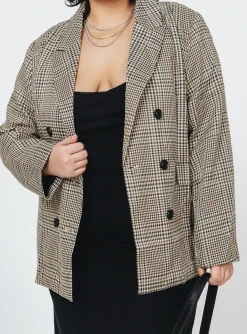 Princess Polly Mrs Nancy Blazercurve   Beige Fashion