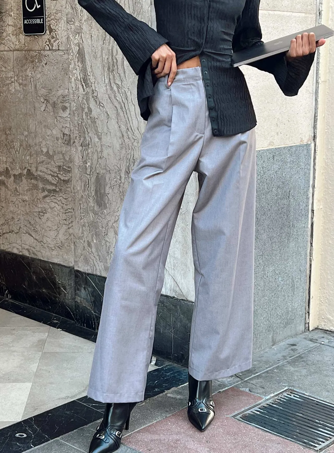 Princess Polly Mullholland Pants Slate Hot