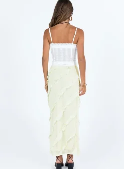 Princess Polly Mullins Bias Cut Maxi Skirt Lemon Store