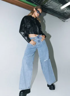 Princess Polly Murdock Wide Leg Jeans  Denim Discount