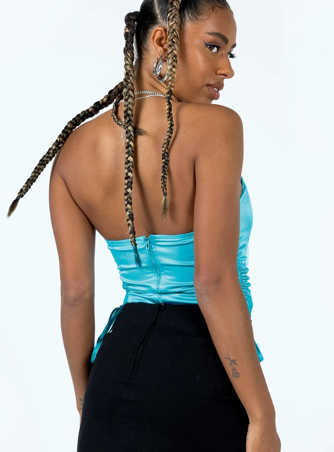 Princess Polly Muscato Strapless Top Blue Flash Sale