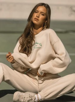 Princess Polly Mvp Oversized Crewneck Sweatshirt  Cream Online