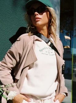 Princess Polly Mvp Oversized Crewneck Sweatshirt  Cream Online
