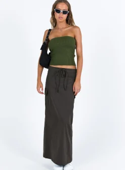 Princess Polly My Girl Maxi Skirt  Slate Hot
