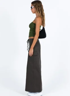 Princess Polly My Girl Maxi Skirt Slate Hot