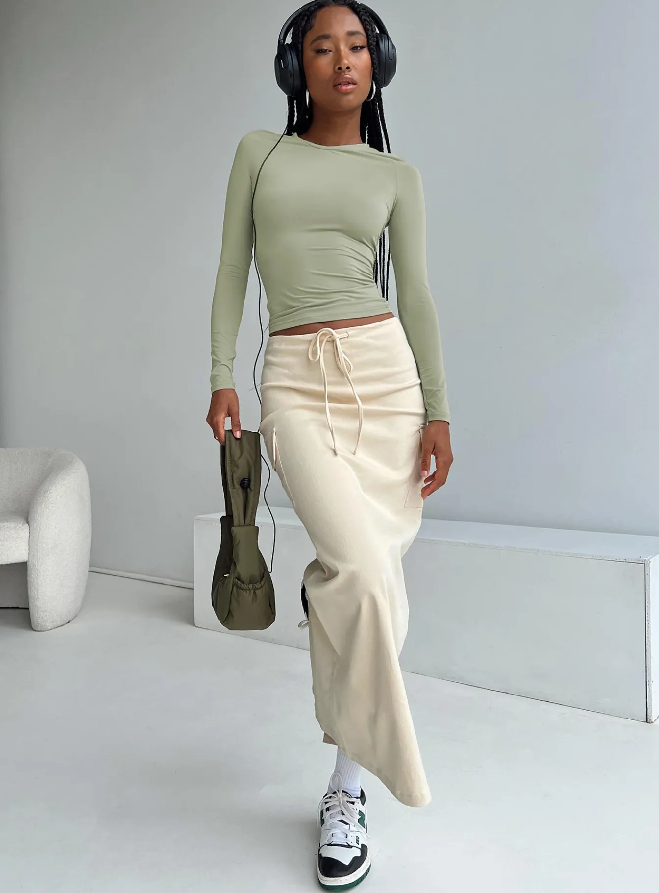 Princess Polly My Girl Maxi Skirt Beige Sale