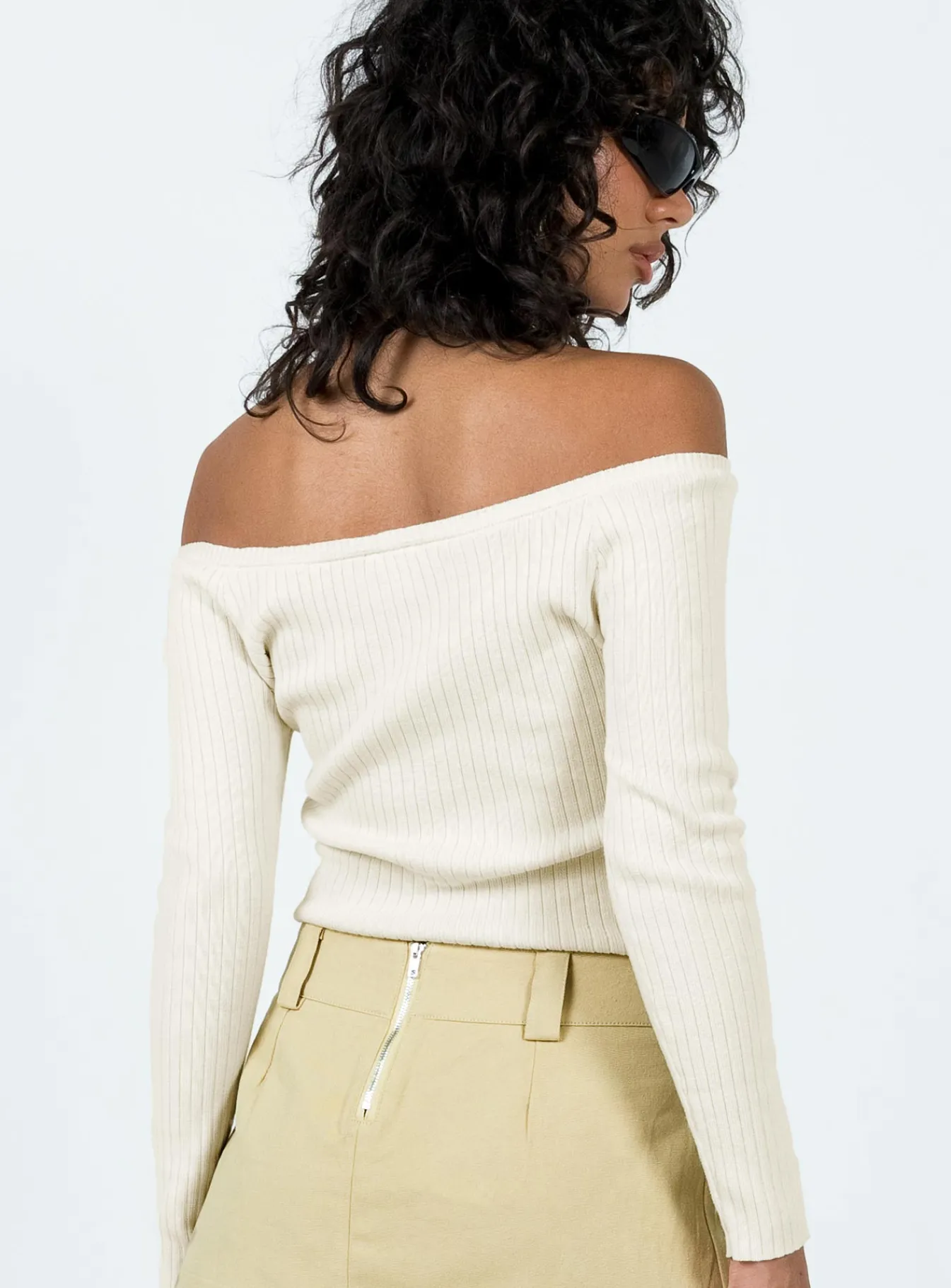 Princess Polly Myco Off Shoulder Top Ivory Store