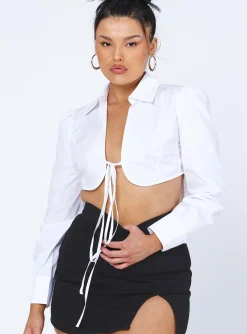 Princess Polly Myla Long Sleeve Top  White Cheap