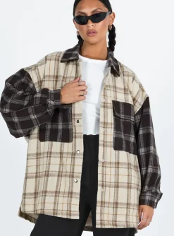 Princess Polly Myley Shirt  Brown Outlet