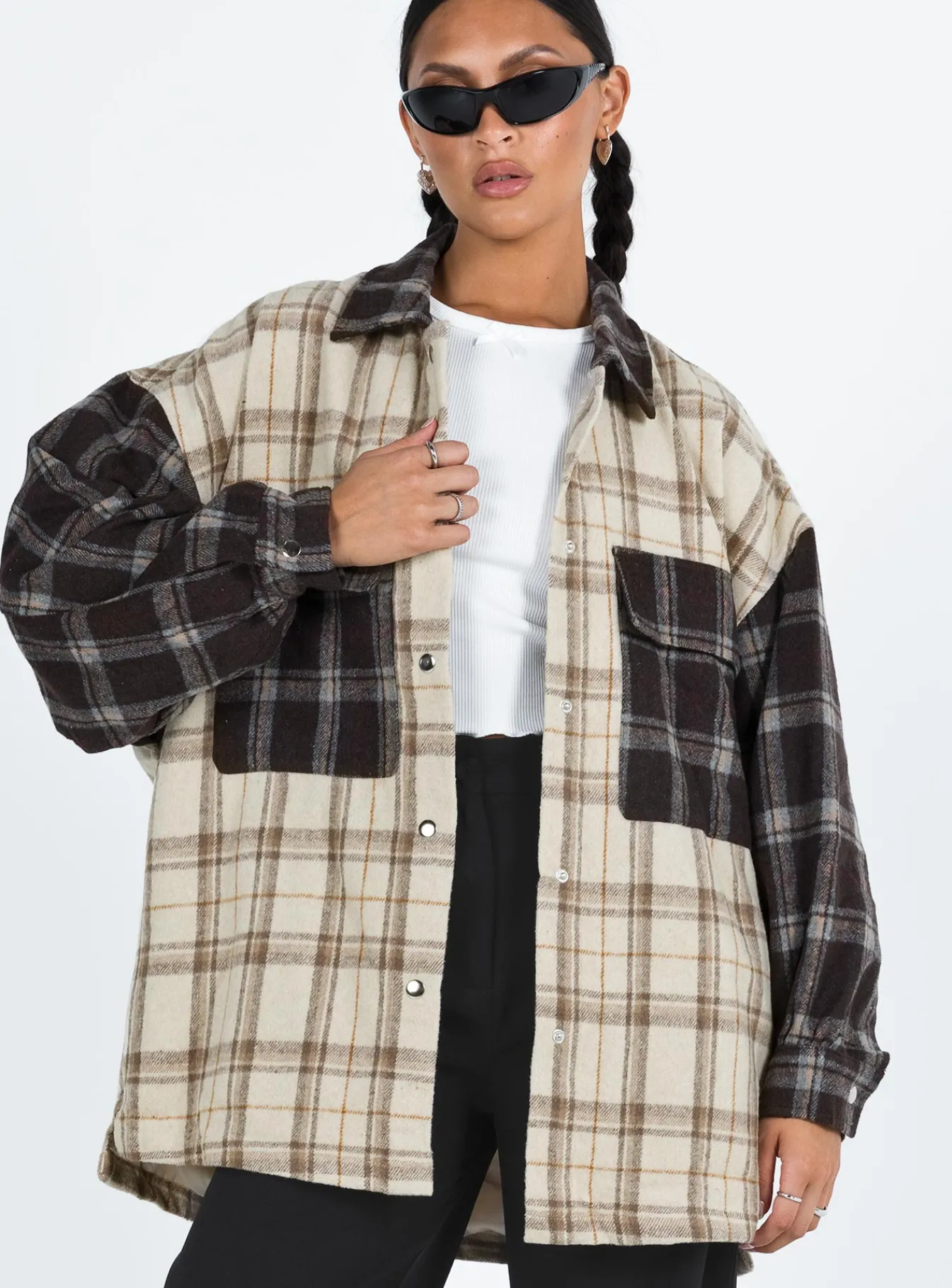 Princess Polly Myley Shirt Brown Outlet