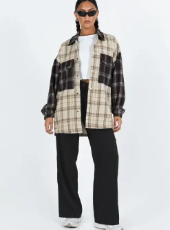 Princess Polly Myley Shirt Brown Outlet