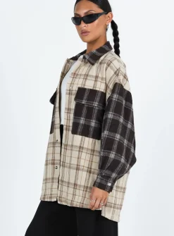 Princess Polly Myley Shirt Brown Outlet