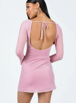 Princess Polly Myrna Long Sleeve Mini Dress  Purple Hot