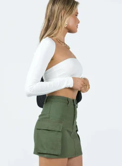 Princess Polly Myrtle Cargo Mini Skirt Khaki Clearance
