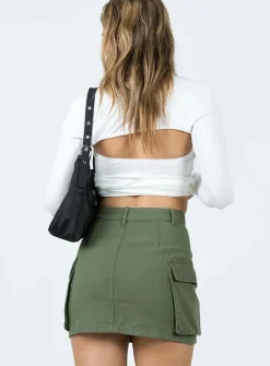 Princess Polly Myrtle Cargo Mini Skirt Khaki Clearance