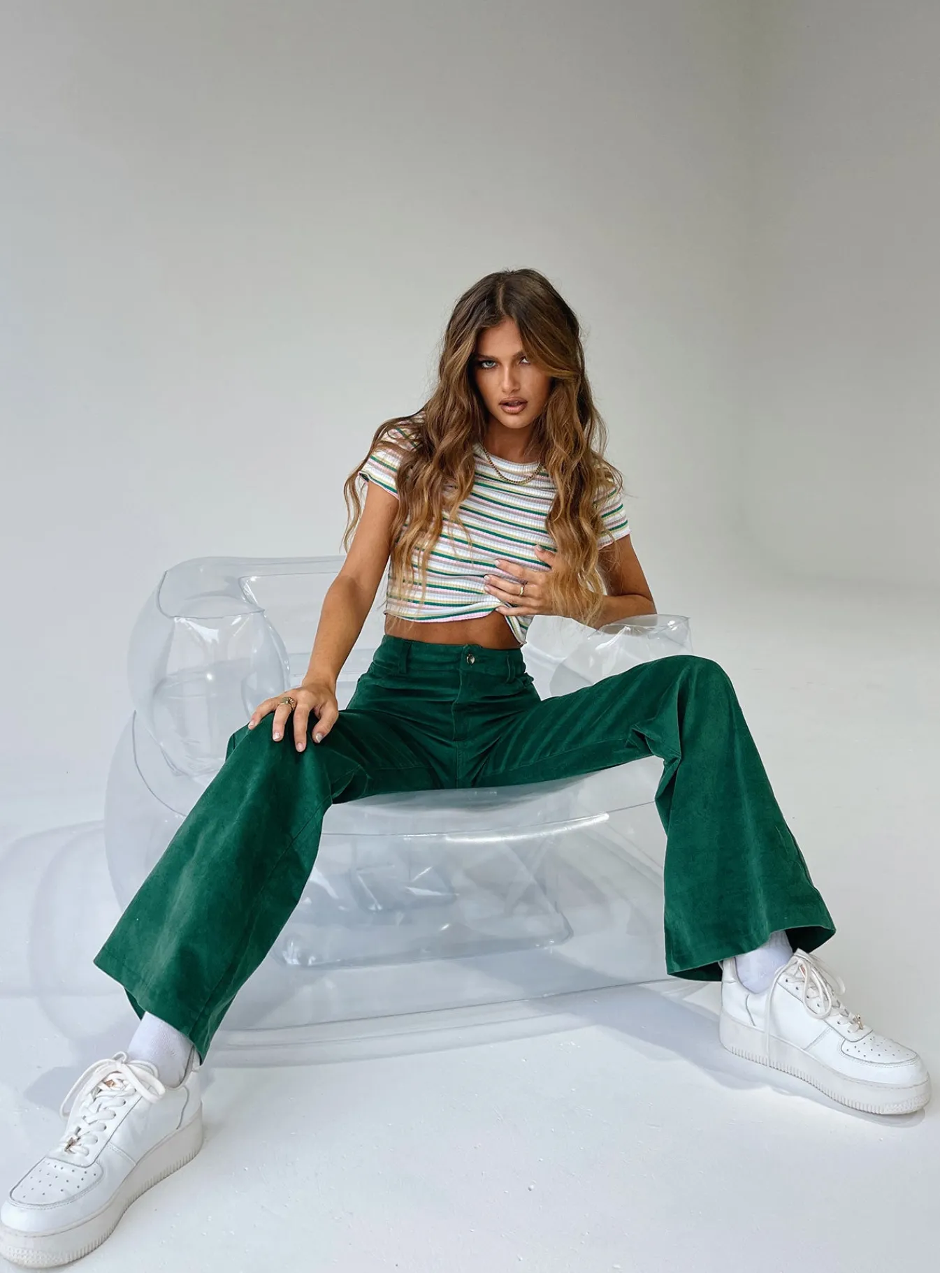 Princess Polly Nadia Pants Green New