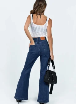 Princess Polly Nairana Split Hem Jeans Dark Wash  Denim Shop