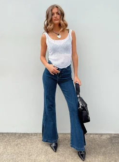 Princess Polly Nairana Split Hem Jeans Dark Wash  Denim Shop