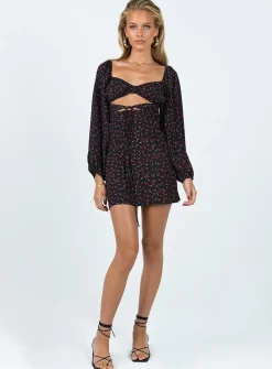 Princess Polly Nakita Long Sleeve Minifloral Black Online