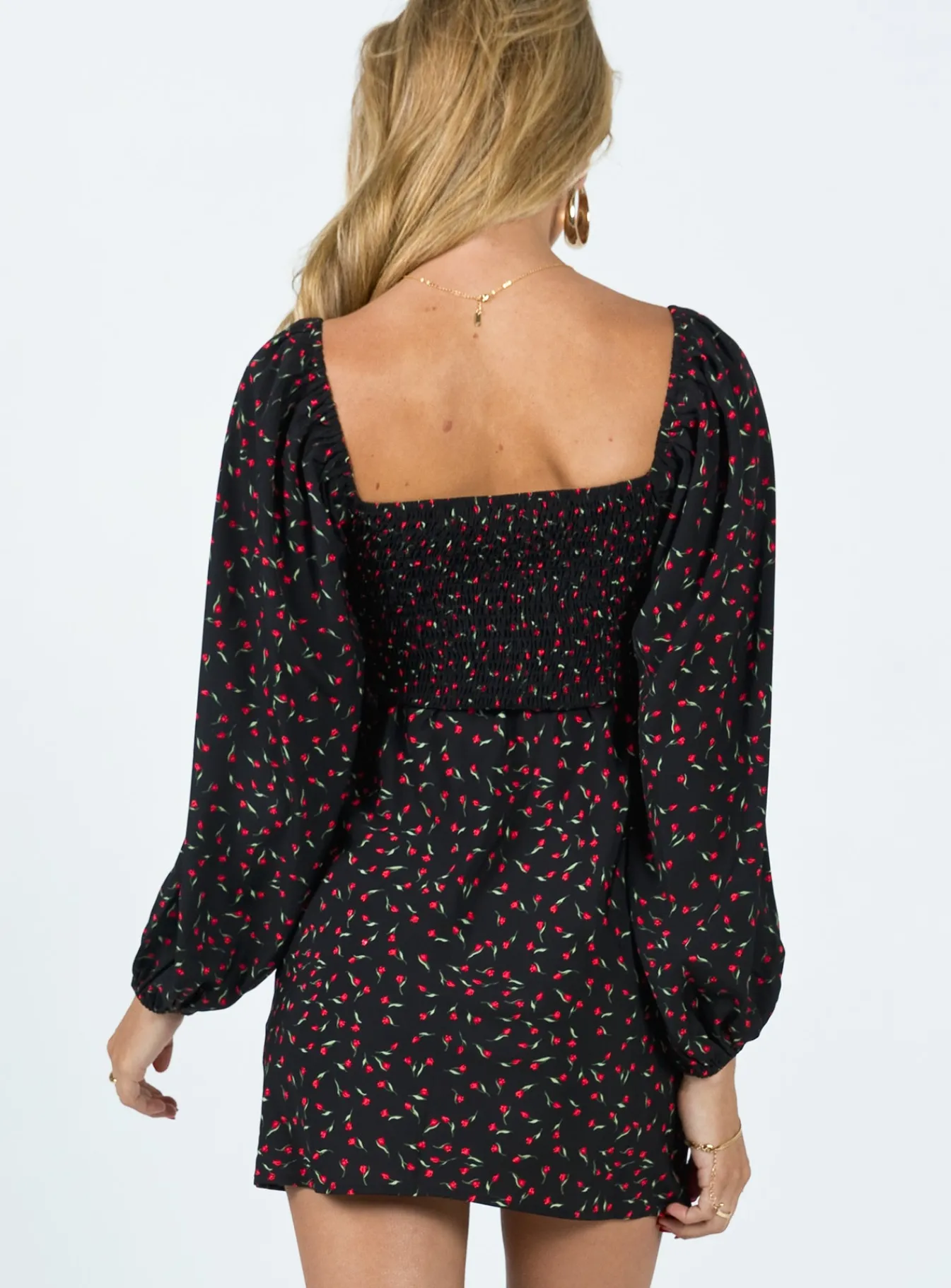Princess Polly Nakita Long Sleeve Minifloral Black Online