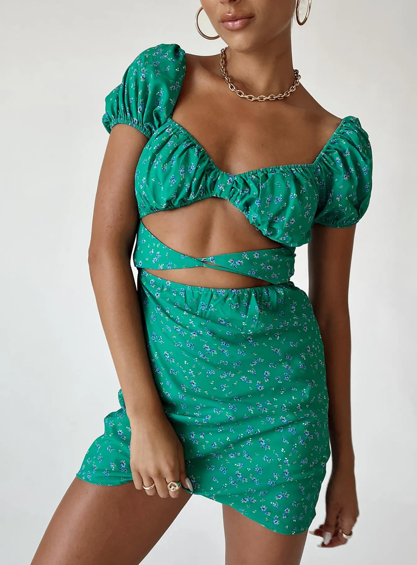 Princess Polly Nakita Mini Dress Green Cheap