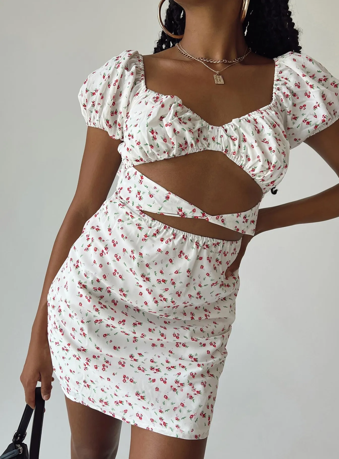 Princess Polly Nakita Mini Dressfloral White Discount
