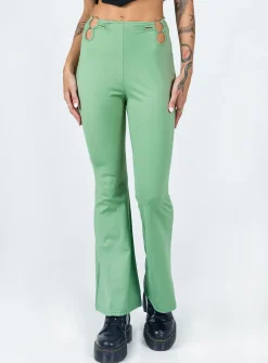 Princess Polly Nancy Pants Sage   Green Clearance
