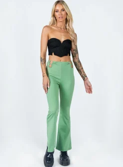 Princess Polly Nancy Pants Sage Green Clearance