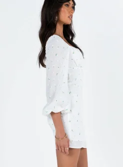 Princess Polly Napier Long Sleeve Mini Dress White Outlet