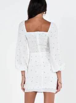 Princess Polly Napier Long Sleeve Mini Dress White Outlet